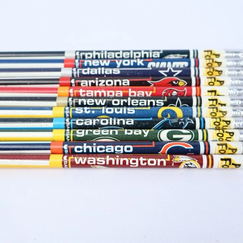 VTG‎ 90s NFL Football Team Pencils Redskins Packers Bears Cowboys Eagles Chiefs